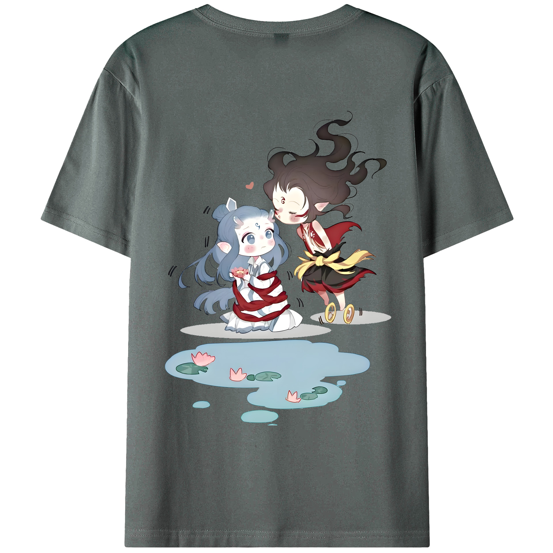 （画像用） Ne Zha 2 ナタ 魔童の大暴れ 綿100％ メンズ半袖Tシャツ（バックプリント） 通気性